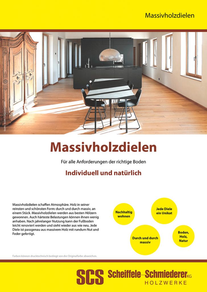 Massivholzdielen - Flyer